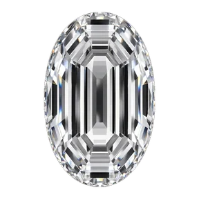 Oval step cut laboratory-grown diamond
