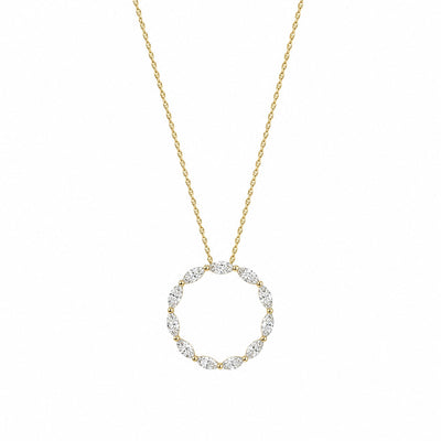 Marquise Halo Circle Pendant