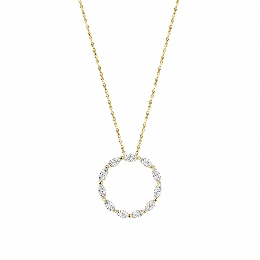 Marquise Halo Circle Pendant