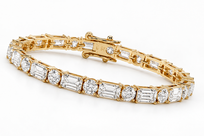 Élan East-West Emerald & Round Diamond Bracelet
