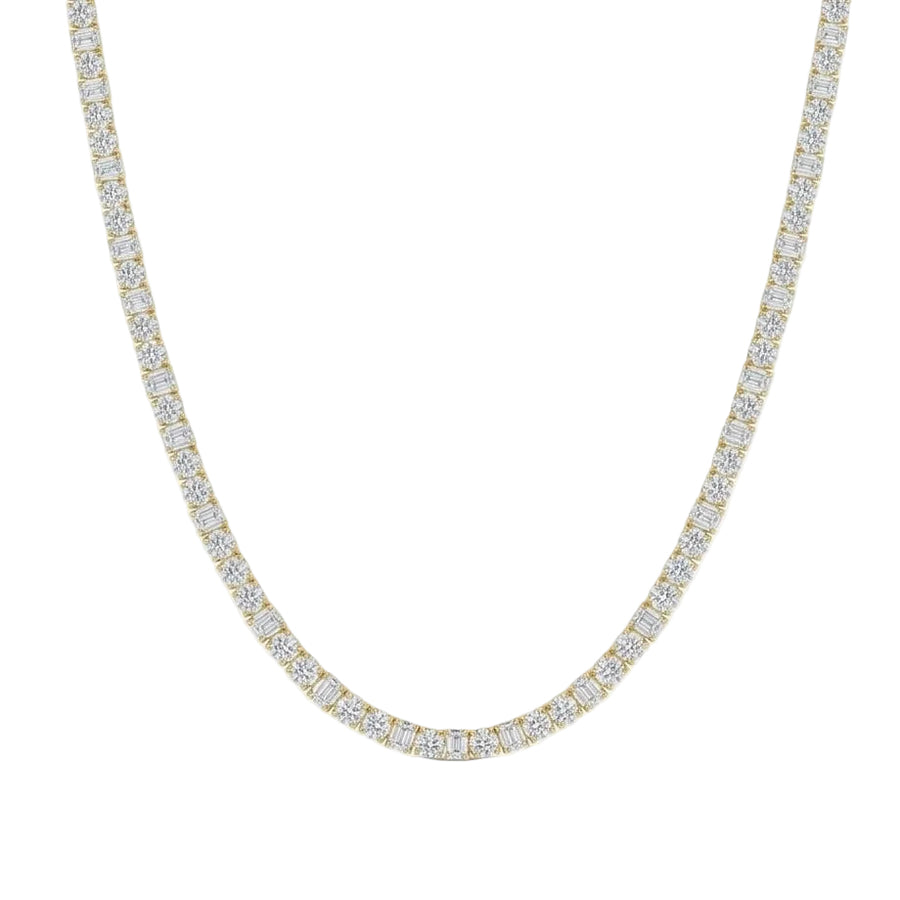 Élan North-South Oval & Emerald Diamond Necklace