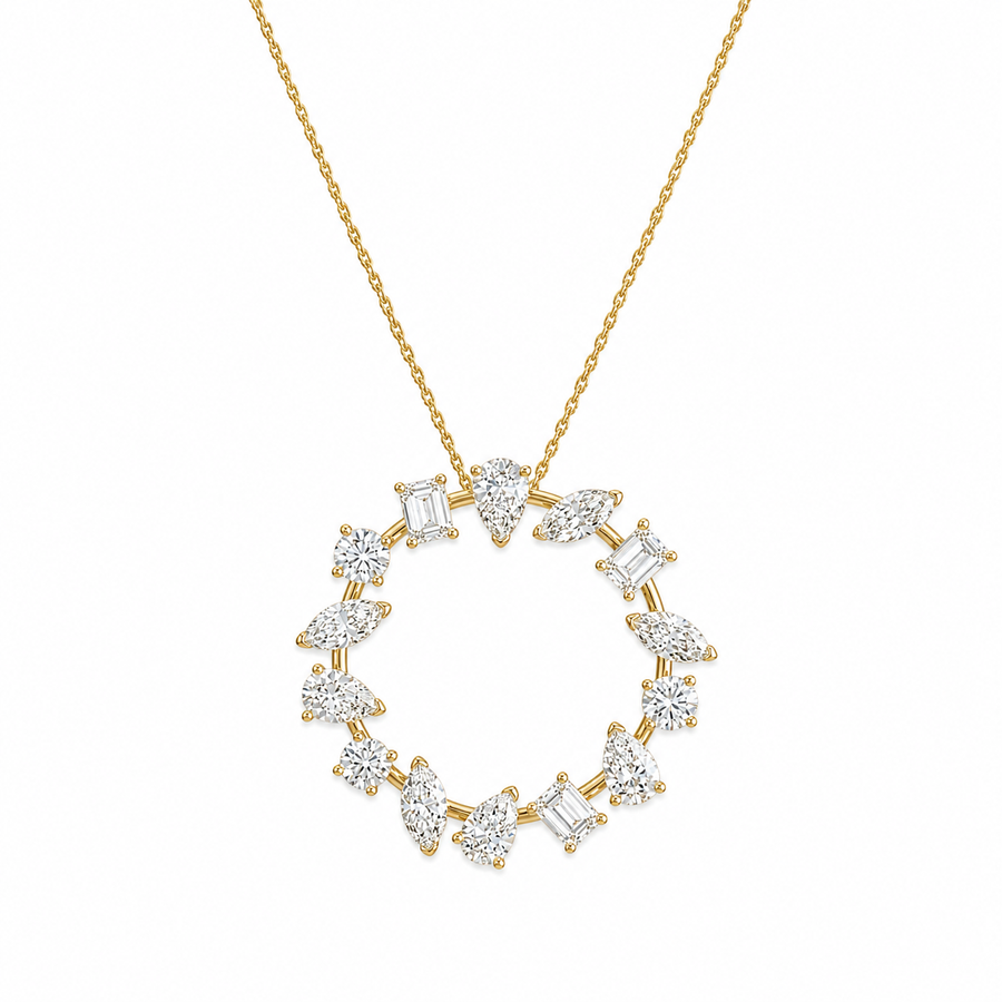 Multi-Shape Diamond Pendant