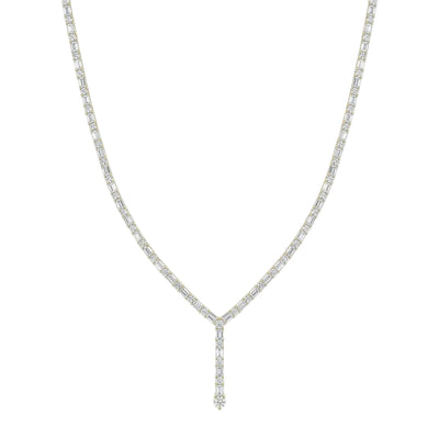 Élan East-West Emerald & Round Diamond Lariat
