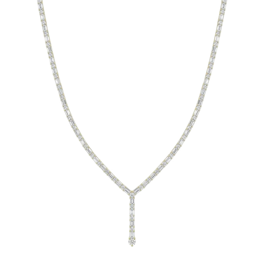Élan East-West Emerald & Round Diamond Lariat
