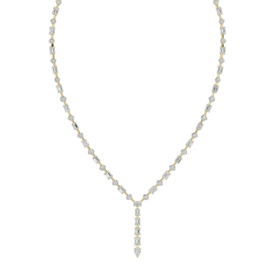 Élan East-West Round & Emerald Diamond Lariat