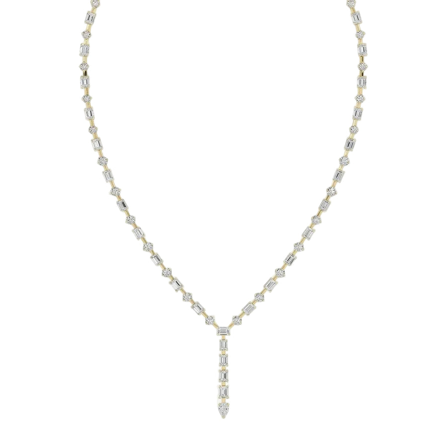 Élan East-West Round & Emerald Diamond Lariat