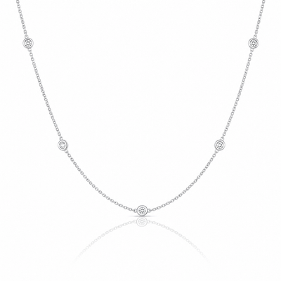 Luna Solitaire Station Necklace