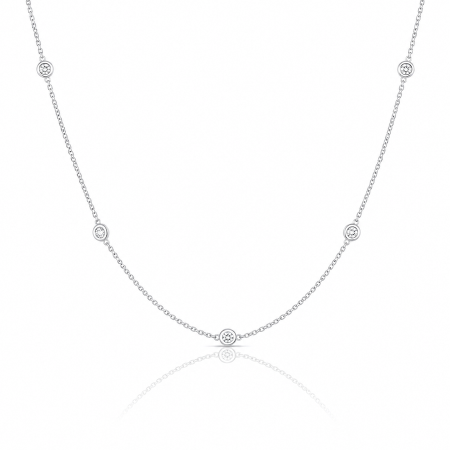 Luna Solitaire Station Necklace