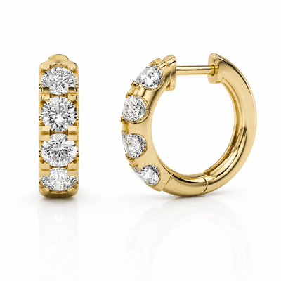 Four Stone Round Diamond Huggies