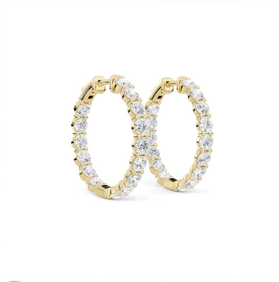 Elongated Inside-Out Diamond Hoops