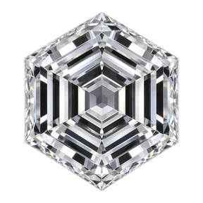 Hexagon cut laboratory-grown diamond