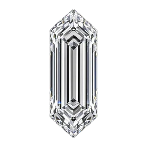 Long hexagon cut laboratory-grown diamond