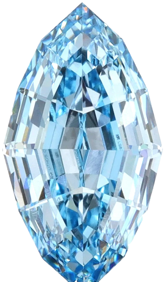 Fancy vivid blue Dutch marquise laboratory-grown diamond